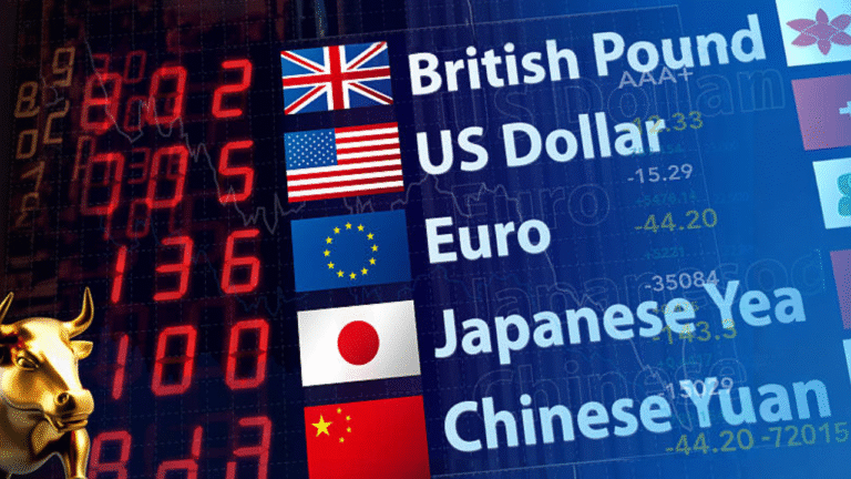 Forex trading chart showing currency trends