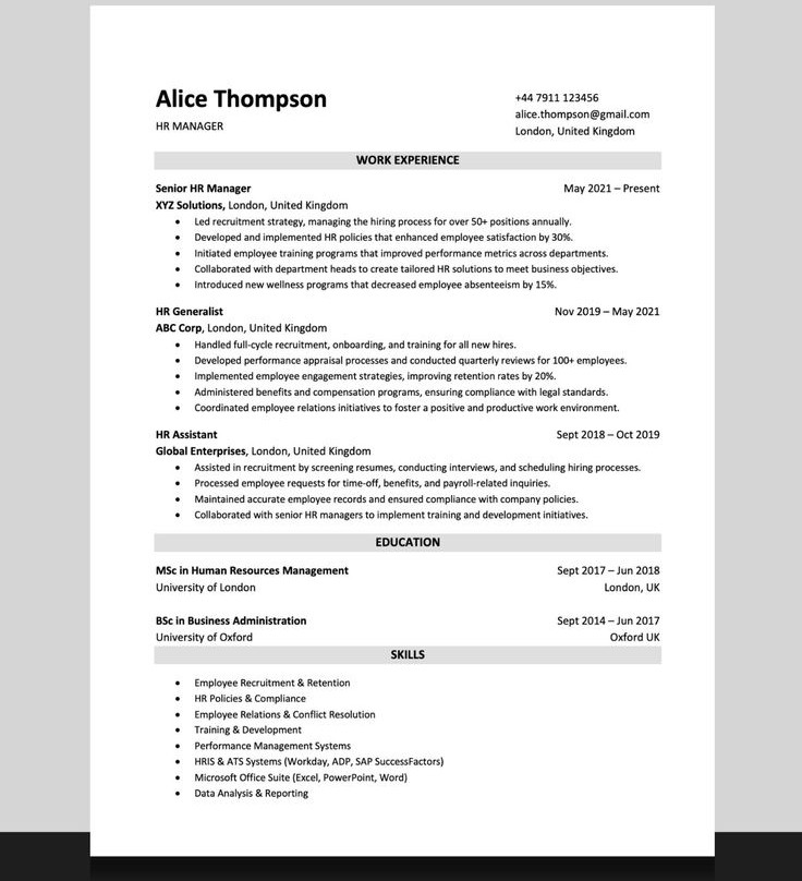 ATS CV SAMPLE